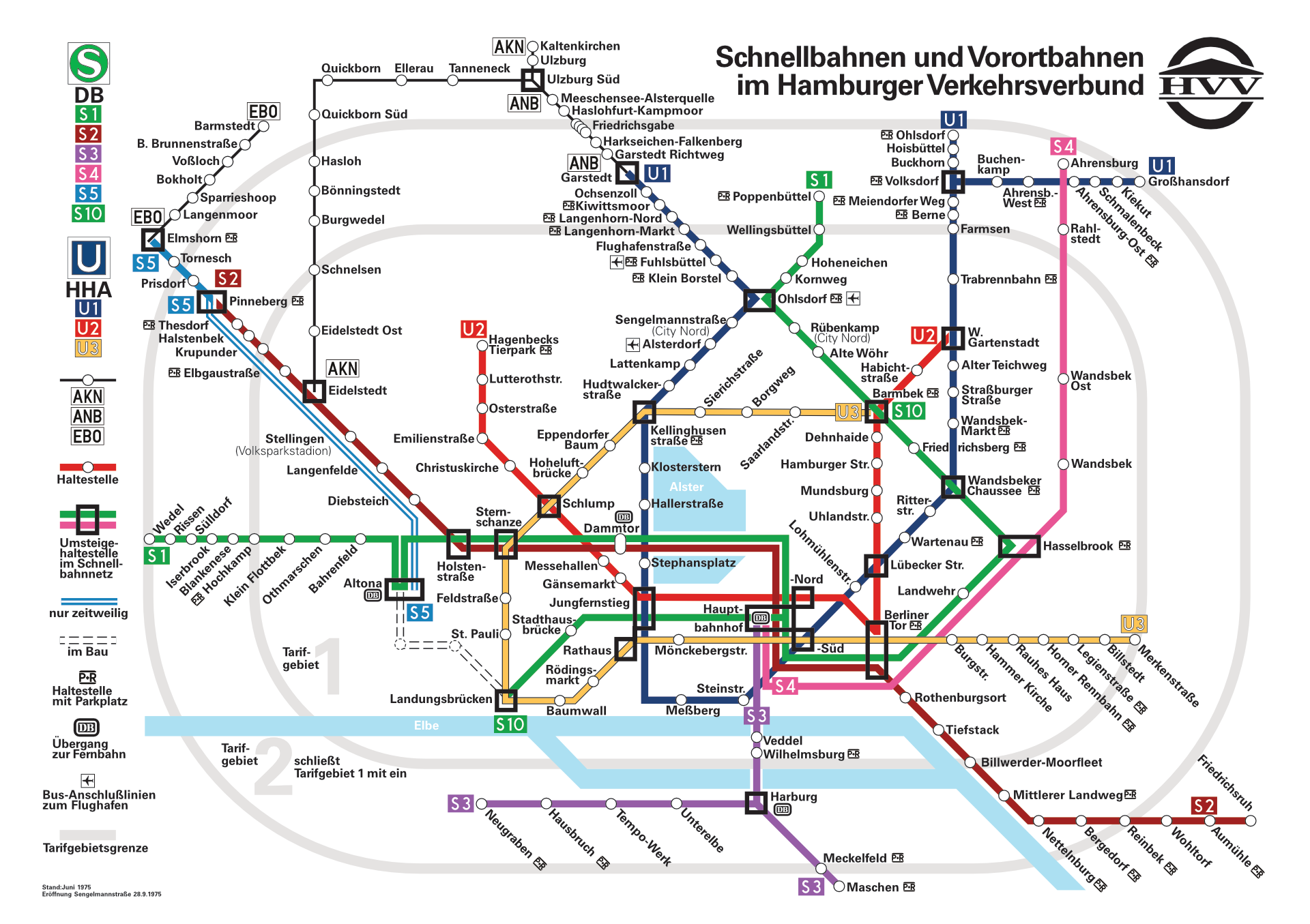 USA-Netzplan Sommer 1975