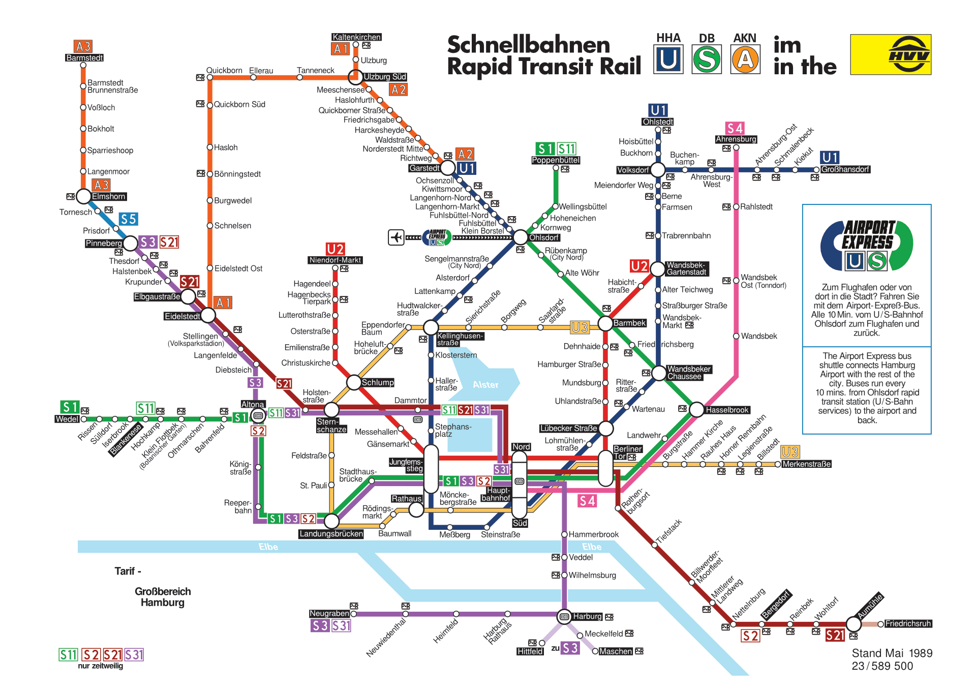 USA-Netzplan Sommer 1989